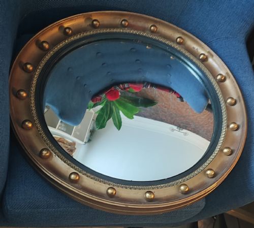 A 19C GILT CONVEX MIRROR - ADDITIONAL PHOTO 2