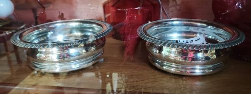 a pair of sheffield plate bottle coasters - CATEGORY: ANTIQUE SILVER - DATED 19TH CENTURY