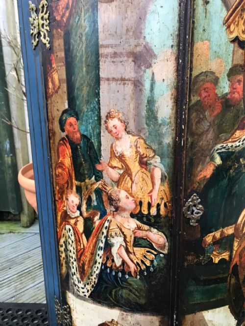 GEORGE 111 PAINTED HANGING CORNER CUPBOARD - ADDITIONAL PHOTO 1
