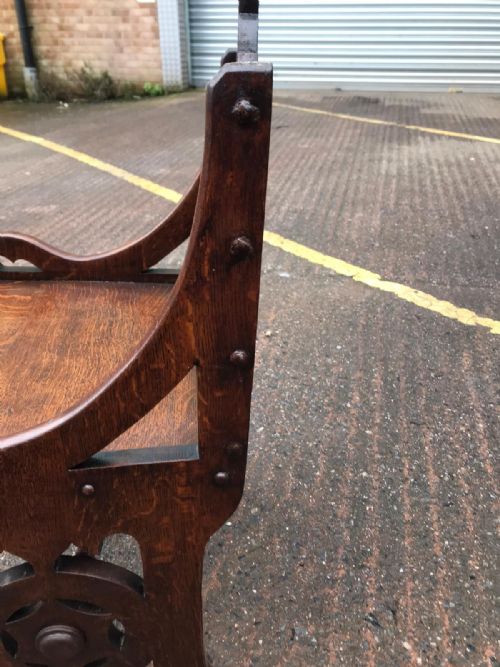 19C PAIR OF REFORM GOTHIC HALL SEATS CHAIRS - ADDITIONAL PHOTO 6
