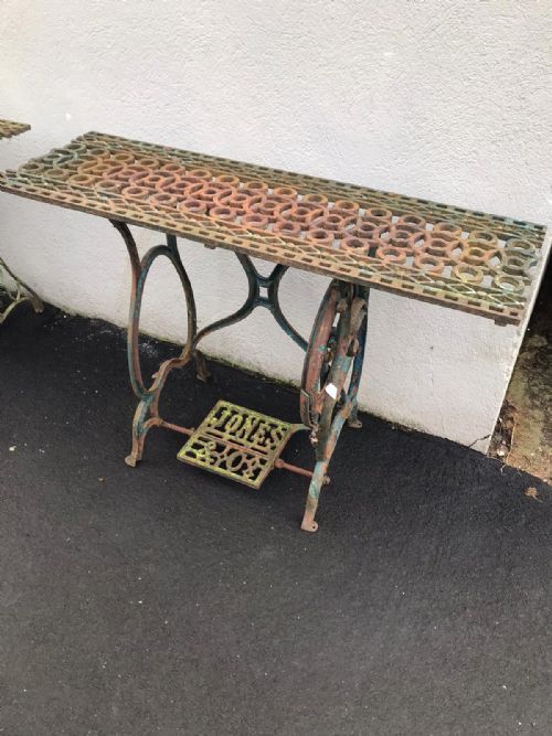 victorian cast iron sewing machine table - CATEGORY: ANTIQUE MISCELLANEOUS - DATED VICTORIAN