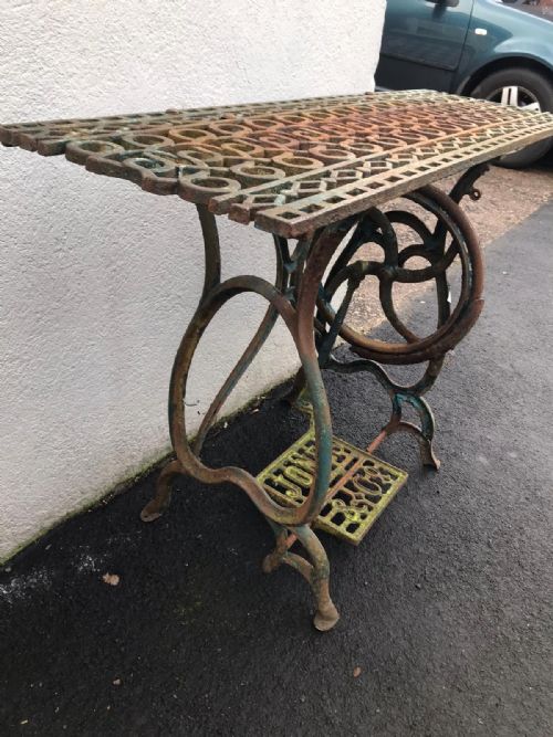 VICTORIAN CAST IRON SEWING MACHINE TABLE - ADDITIONAL PHOTO 1