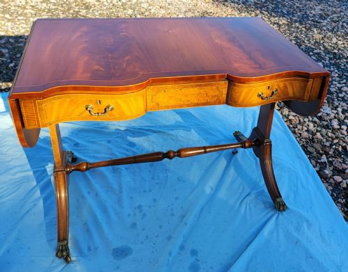 REGENCY REVIVAL INLAID MAHOGANY SOFA TABLE - ADDITIONAL PHOTO 16