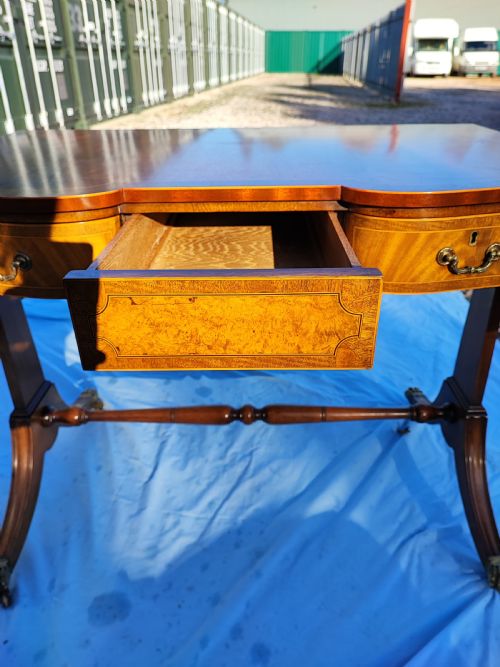 REGENCY REVIVAL INLAID MAHOGANY SOFA TABLE - ADDITIONAL PHOTO 20