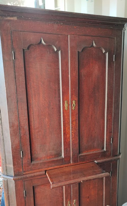 GEORGE 111 4 DOOR OAK CORNER CABINET 18TH CENTURY - ADDITIONAL PHOTO 7