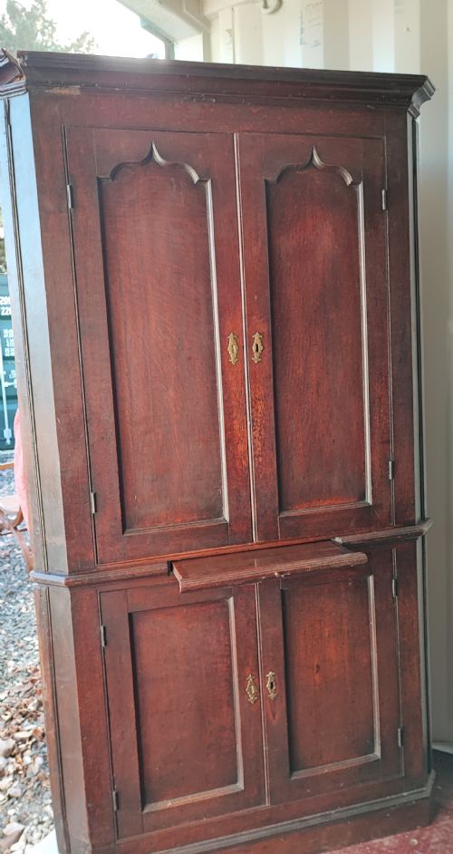GEORGE 111 4 DOOR OAK CORNER CABINET 18TH CENTURY - ADDITIONAL PHOTO 8