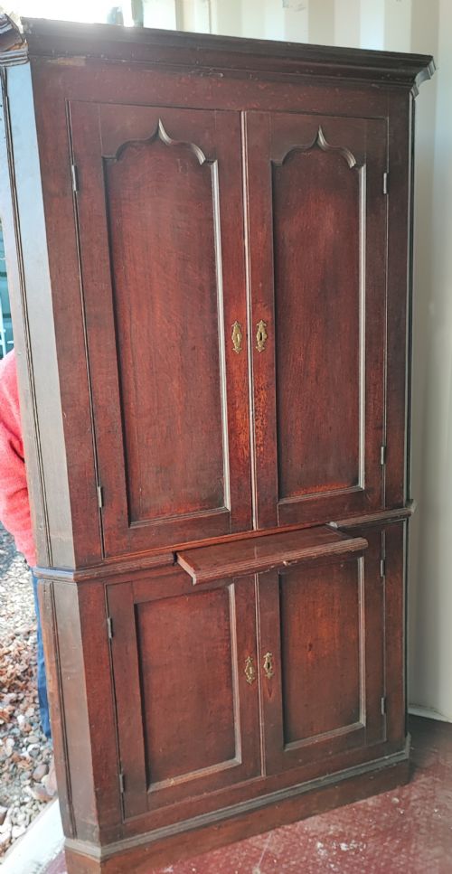 GEORGE 111 4 DOOR OAK CORNER CABINET 18TH CENTURY - ADDITIONAL PHOTO 10