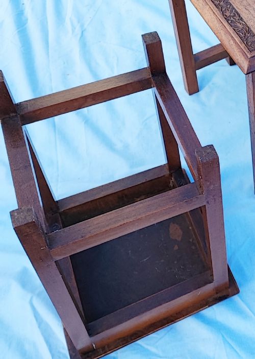 ANTIQUE ANGLO INDIAN KASHMIR NEST OF FOUR TABLES - ADDITIONAL PHOTO 2