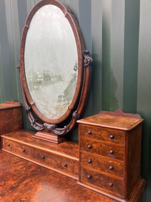 OUTSTANDING VICTORIAN BURR WALNUT DRESSING TABLE - ADDITIONAL PHOTO 8