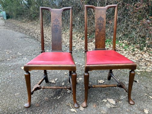 PAIR OF ARTS AND CRAFTS OAK STANDARD SIDE CHAIRS - ADDITIONAL PHOTO 4