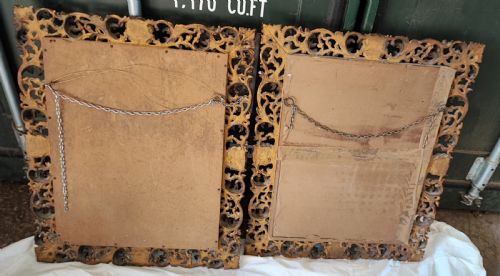 A PAIR OF 19C CARVED GILT WOOD ITALIAN FLORENTINE MIRRORS - ADDITIONAL PHOTO 1