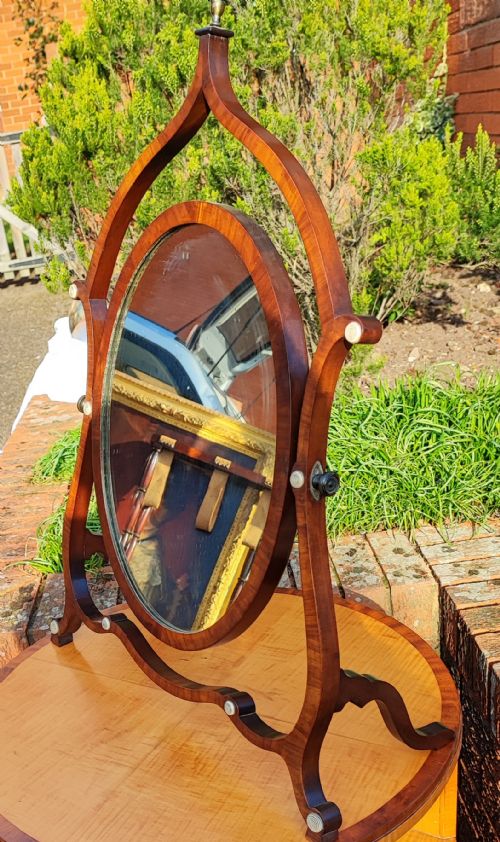 AN ANTIQUE KINGWOOD DRESSING MIRROR - ADDITIONAL PHOTO 4