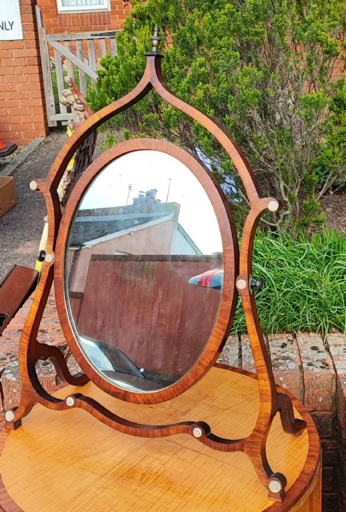 AN ANTIQUE KINGWOOD DRESSING MIRROR - ADDITIONAL PHOTO 15