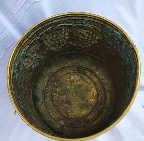 VICTORIAN BRASS EMBOSSED JARDINIERE - ADDITIONAL PHOTO 1
