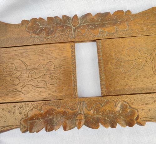 ANTIQUE LINDEN WOOD BLACKFOREST EXTENDING BOOK RACK - ADDITIONAL PHOTO 6
