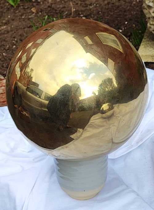 Antique Old Gold Glass Witches Ball.