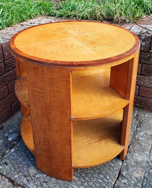 Art Deco Satinwood Book,lamp Occasional  Table by Maples of London.