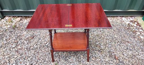 A SMALL ANTIQUE MAHOGANY GAMES CARD TABLE - ADDITIONAL PHOTO 4