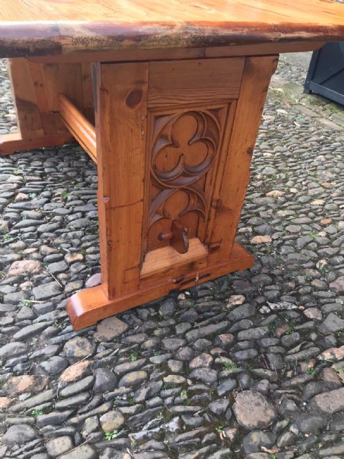 19C GOTHIC PINE KITCHEN TABLE - ADDITIONAL PHOTO 8