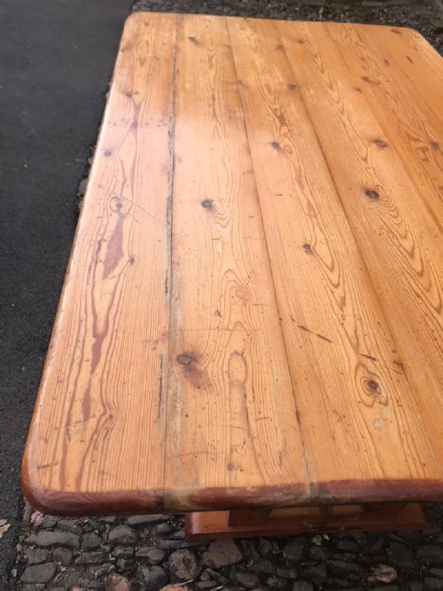 19C GOTHIC PINE KITCHEN TABLE - ADDITIONAL PHOTO 9