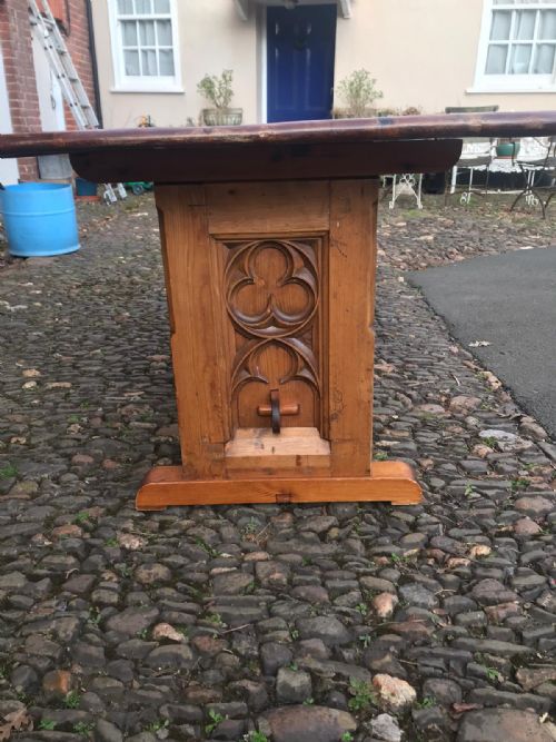 19C GOTHIC PINE KITCHEN TABLE - ADDITIONAL PHOTO 10