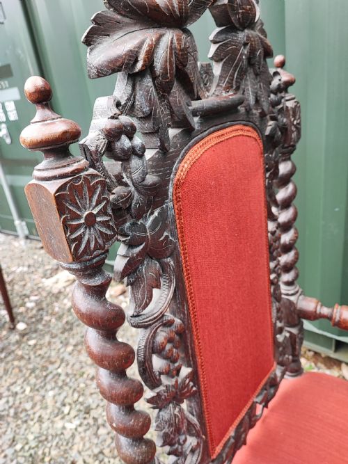 A HANDSOME VICTORIAN CARVED OAK THRONE ARMCHAIR - ADDITIONAL PHOTO 2