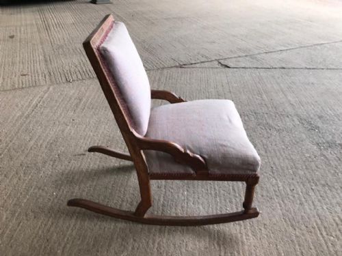 art's and crafts limed oak nursing chair on rockers - CATEGORY: ANTIQUE CHAIRS - DATED 1900