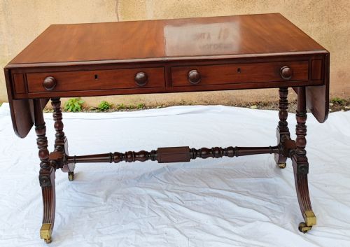 regency mahogany and ebony sofa table - CATEGORY: ANTIQUE TABLES - DATED REGENCY