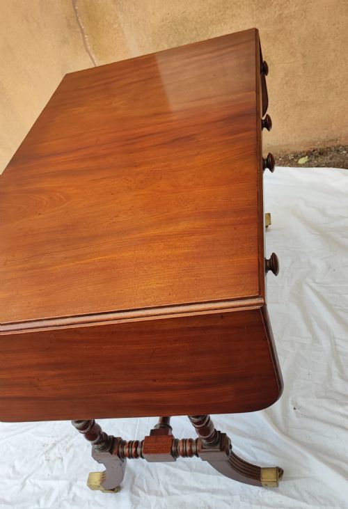 REGENCY MAHOGANY AND EBONY SOFA TABLE - ADDITIONAL PHOTO 1