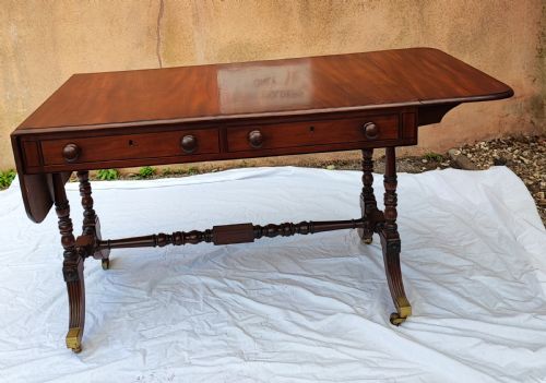 REGENCY MAHOGANY AND EBONY SOFA TABLE - ADDITIONAL PHOTO 5