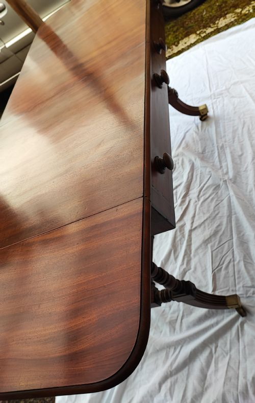 REGENCY MAHOGANY AND EBONY SOFA TABLE - ADDITIONAL PHOTO 8
