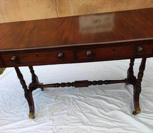 REGENCY MAHOGANY AND EBONY SOFA TABLE - ADDITIONAL PHOTO 9