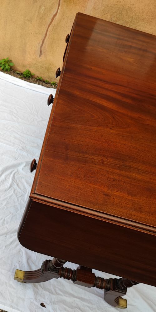 REGENCY MAHOGANY AND EBONY SOFA TABLE - ADDITIONAL PHOTO 18