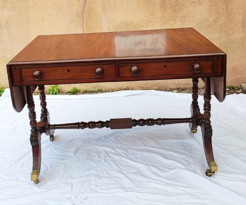 REGENCY MAHOGANY AND EBONY SOFA TABLE - ADDITIONAL PHOTO 19