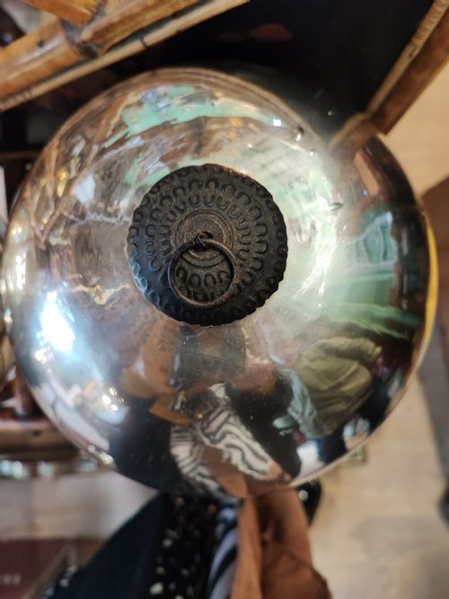 2 X LARGE ANTIQUE SILVER COLOUR WITCHES BALLS - ADDITIONAL PHOTO 2