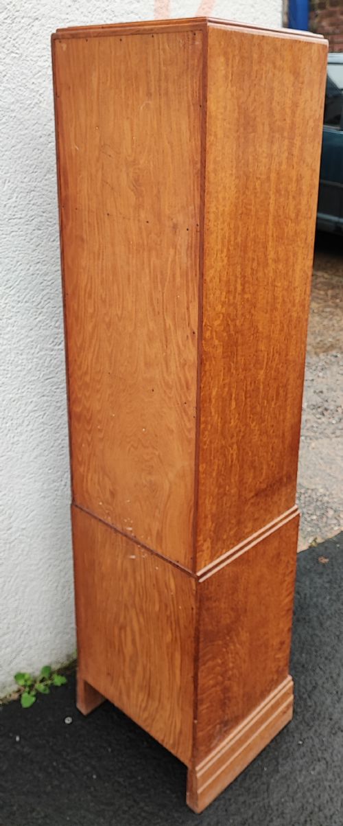 A SLIM OAK OPEN BOOKCASE BY HEALS OF LONDON - ADDITIONAL PHOTO 3