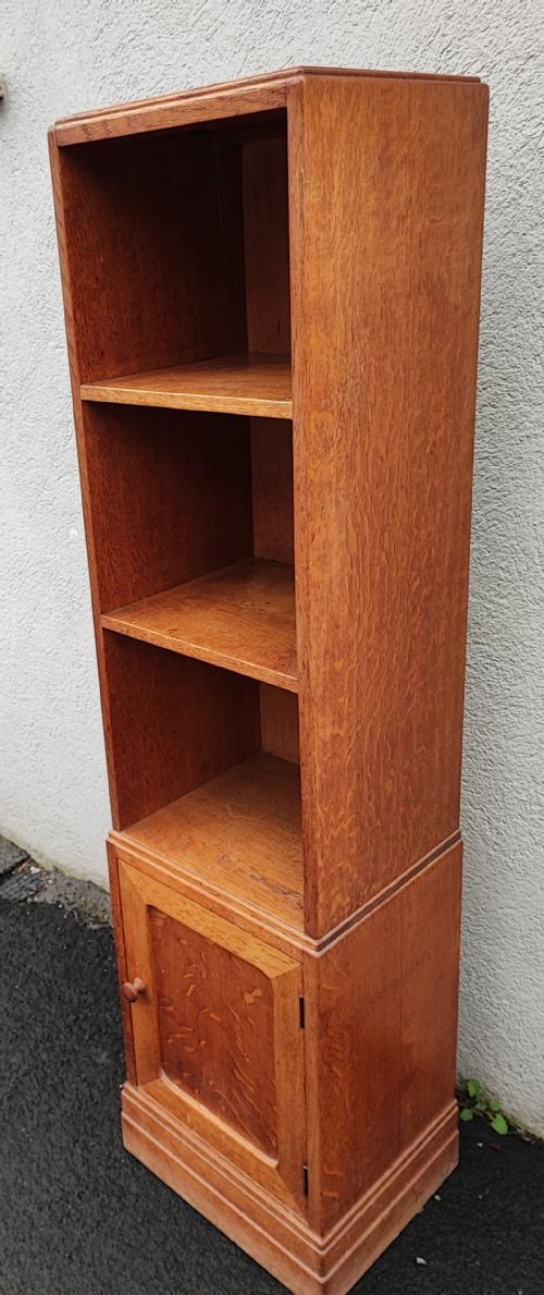 A SLIM OAK OPEN BOOKCASE BY HEALS OF LONDON - ADDITIONAL PHOTO 7