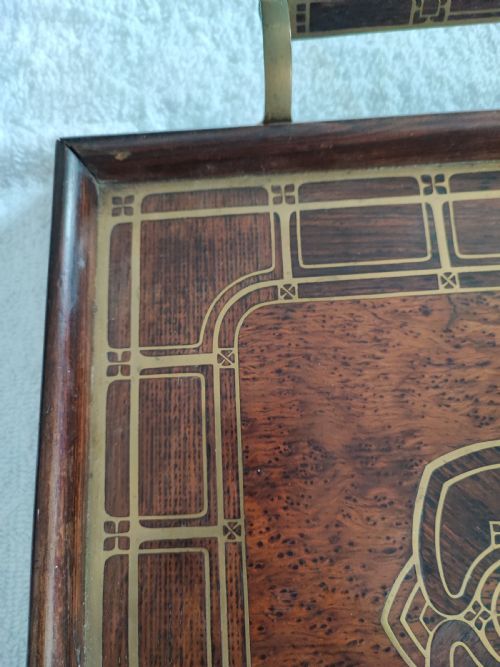 A FINE ART NOUVEAU BRASS INLAID TRAY BY ERHARD SOHNE GERMANY - ADDITIONAL PHOTO 10