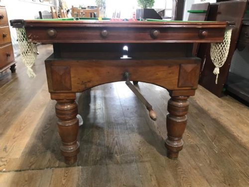 VICTORIAN MAHOGANY REFURBISHED SNOOKER DINING TABLE - ADDITIONAL PHOTO 5