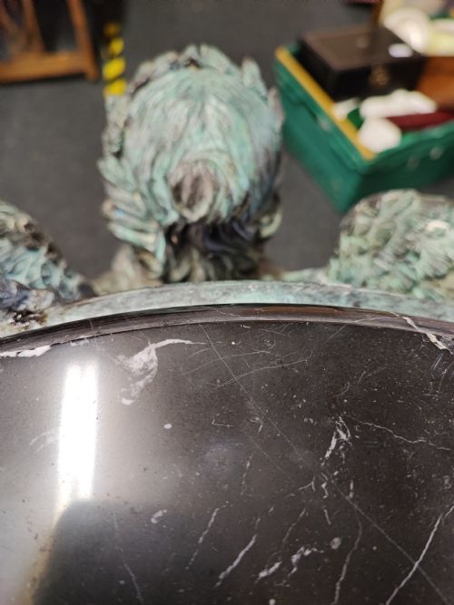 FINE VERDIGRIS BRONZE AND MARBLE SIDE CENTRE TABLE - ADDITIONAL PHOTO 2