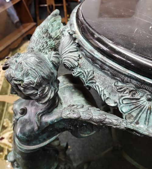 FINE VERDIGRIS BRONZE AND MARBLE SIDE CENTRE TABLE - ADDITIONAL PHOTO 3