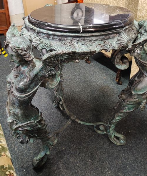 FINE VERDIGRIS BRONZE AND MARBLE SIDE CENTRE TABLE - ADDITIONAL PHOTO 5