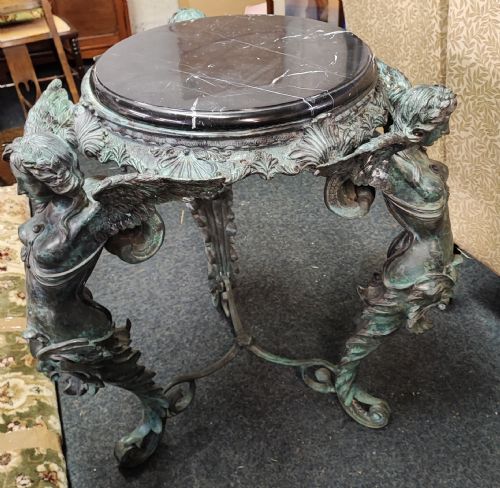 FINE VERDIGRIS BRONZE AND MARBLE SIDE CENTRE TABLE - ADDITIONAL PHOTO 11