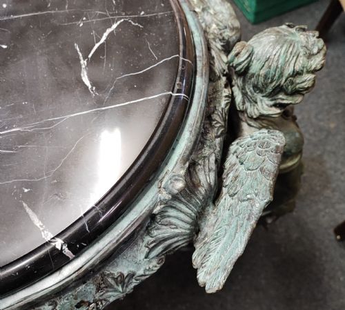 FINE VERDIGRIS BRONZE AND MARBLE SIDE CENTRE TABLE - ADDITIONAL PHOTO 12