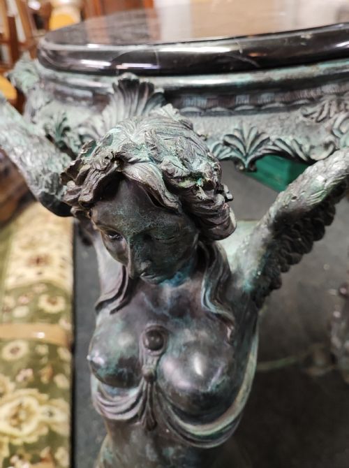 FINE VERDIGRIS BRONZE AND MARBLE SIDE CENTRE TABLE - ADDITIONAL PHOTO 13