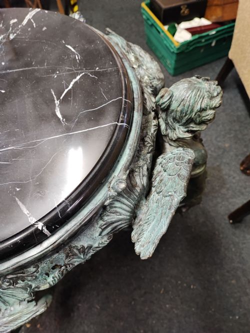 FINE VERDIGRIS BRONZE AND MARBLE SIDE CENTRE TABLE - ADDITIONAL PHOTO 14