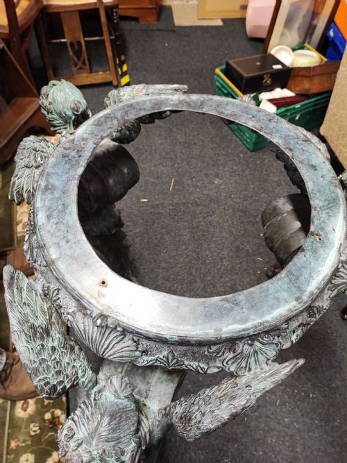 FINE VERDIGRIS BRONZE AND MARBLE SIDE CENTRE TABLE - ADDITIONAL PHOTO 15