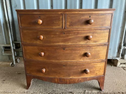 regency quality bow front chest - CATEGORY: ANTIQUE CHEST OF DRAWERS - DATED REGENCY