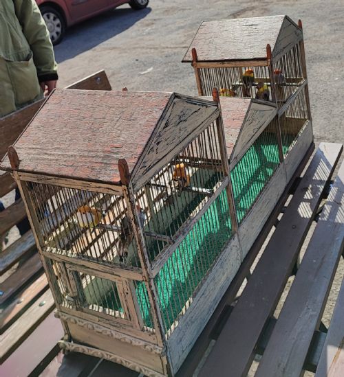 AN ANTIQUE FOLK ART PAVILION BIRD CAGE - ADDITIONAL PHOTO 9