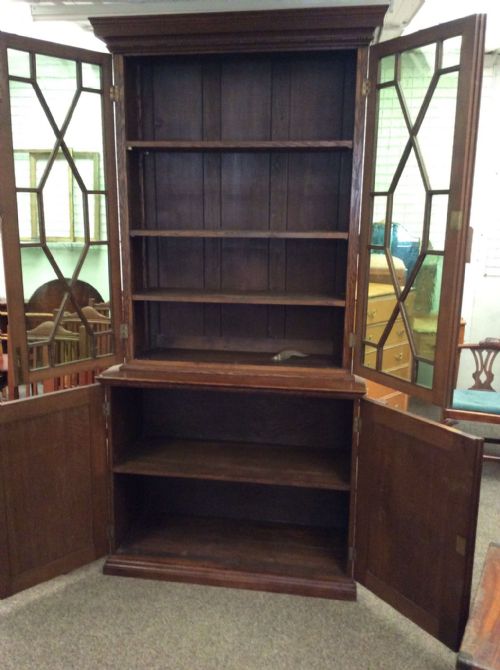 19C OAK BOOK CASE - ADDITIONAL PHOTO 2